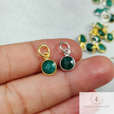 May Birthstone Emerald Pendant, Gold/Silver Plated Emerald Pendant, Gemstone Pendant Necklace, Faceted Emerald Jewelry, Gift For Mother